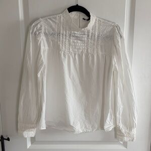 Zara White Textured Blouse